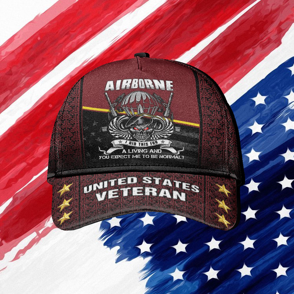United States Veteran Hat Airborne I Did This For A Living Proud Veteran Patriotic Cap