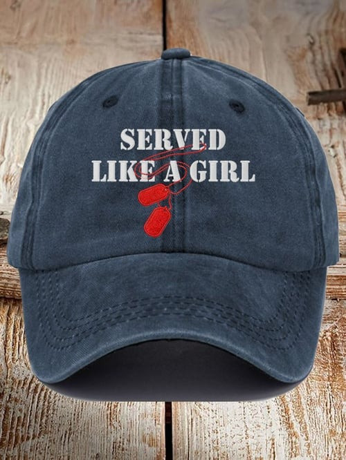 United States Veteran Hat Served Like A Girl Dog Tag Cap Gifts For Patriots
