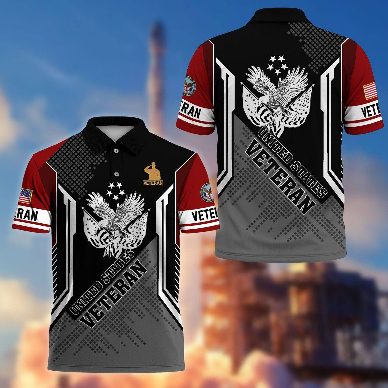 United States Veteran Military Polo Perfect Gift for Husband and Dad and Friend on Veterans Day