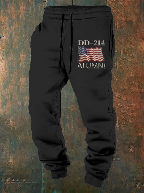 United States Veteran Sweatpants DD 214 Alumni American Flag Military Clothing For Men