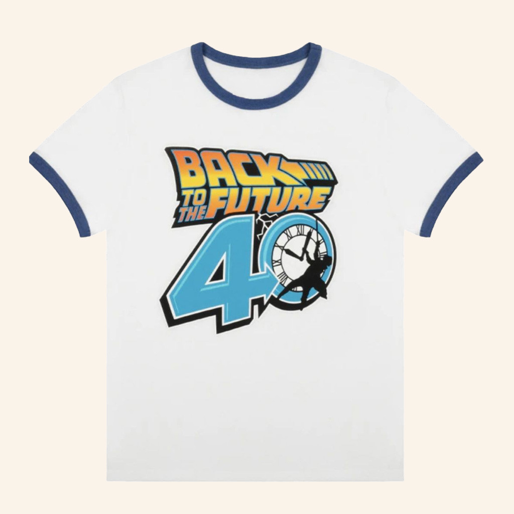 Universal Merch Back To The Future 40Th Anniversary Ringer T-Shirt Christmas Presents For Him