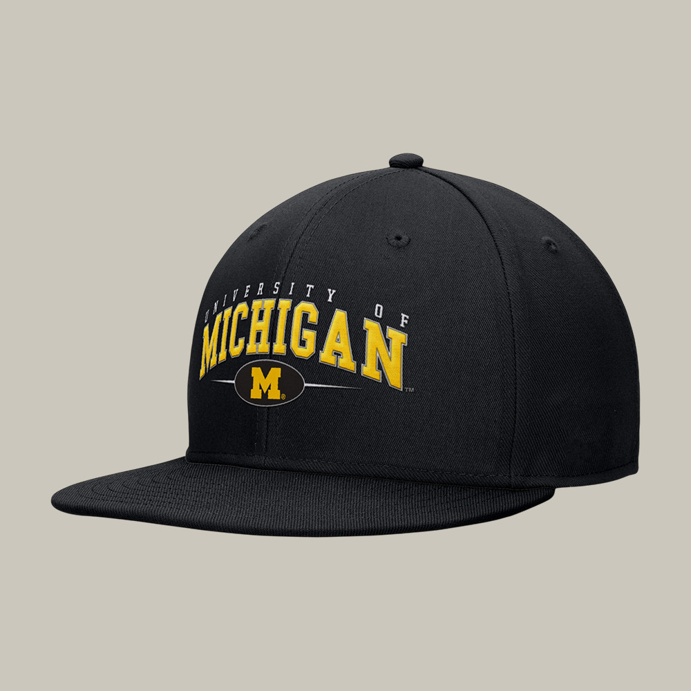 University Of Michigan Basketball Snapback Hat Michigan Wolverines Merch Great Gift For Him