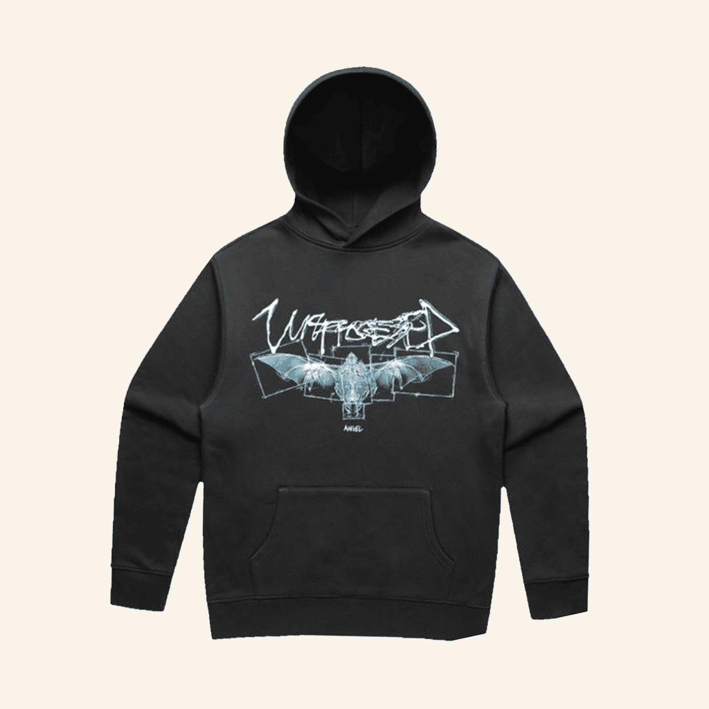 Unprocessed Merch Angel Bat Hoodie Black Gifts For Dudes Unprocessed Merch Angel Bat Hoodie Black Gifts For Dudes