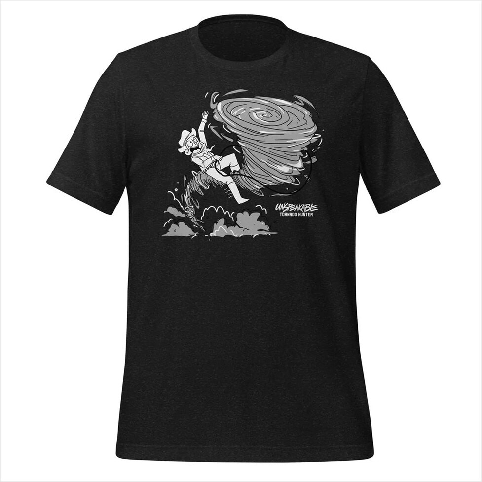 Unspeakable Merch Black Tornado Hunter T-Shirt Best Gifts For Husband Birthday Gifts For BFF