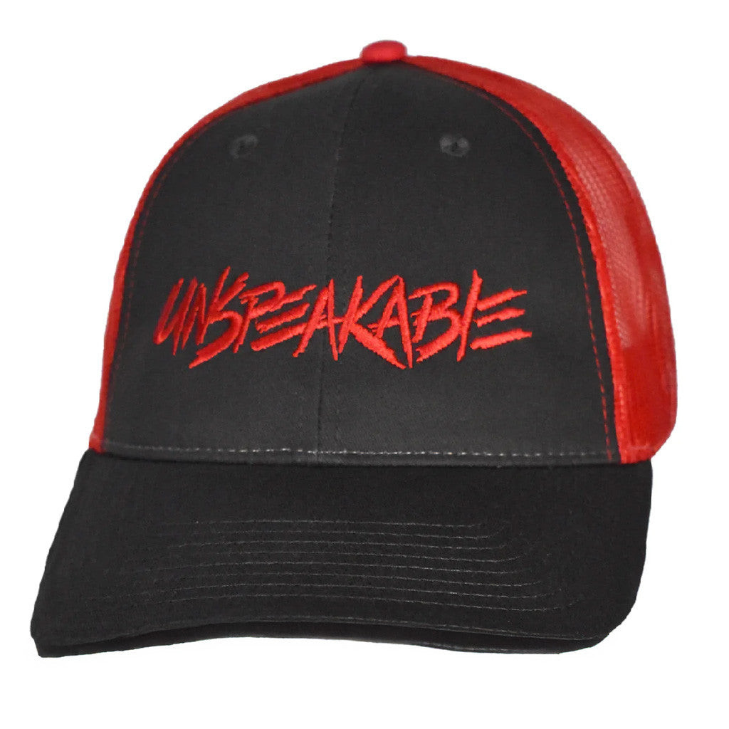 Unspeakable Merch Embroidered Black And Red Trucker Hat Gifts For Dad Unspeakable Merch Embroidered Black And Red Trucker Hat Gifts For Dad