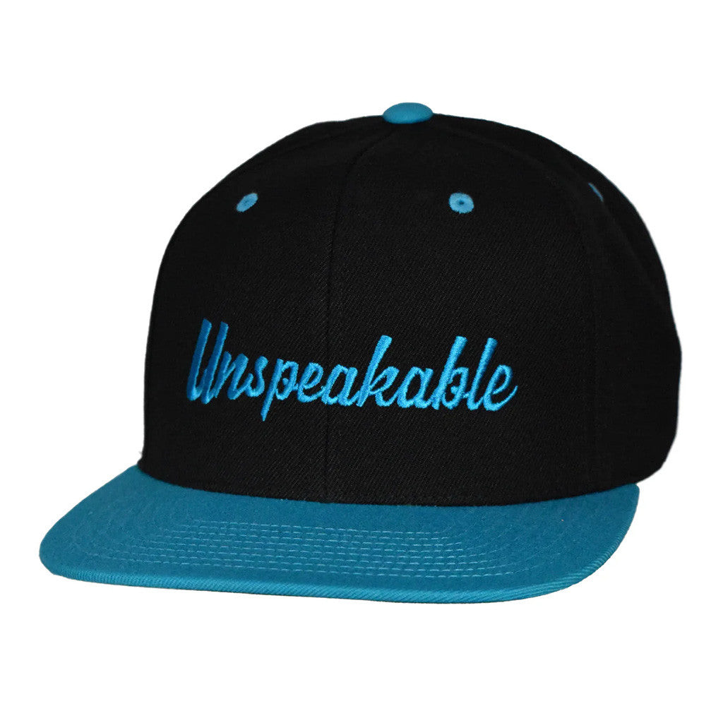Unspeakable Merch Embroidered Black And Teal Hat Snapback Gifts For Him Unspeakable Merch Embroidered Black And Teal Hat Snapback Gifts For Him