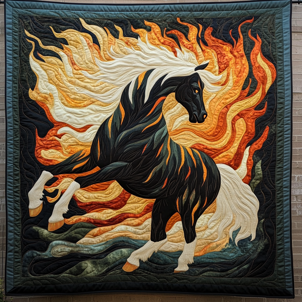 Untamed Hoofbeats Quilted Blanket Equestrian Birthday Gifts