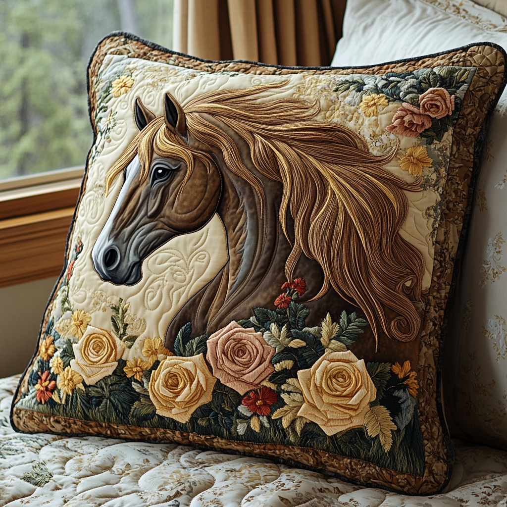 Untamed Horse Quilted Pillow Case Nice Pillow Covers Great Gifts For Horse Lovers