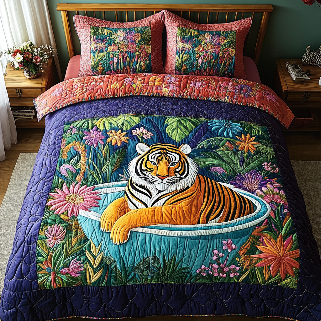 Untamed Opulence Quilted Bedding Set Thoughtful Bedding Gift for Cozy Winter Nights