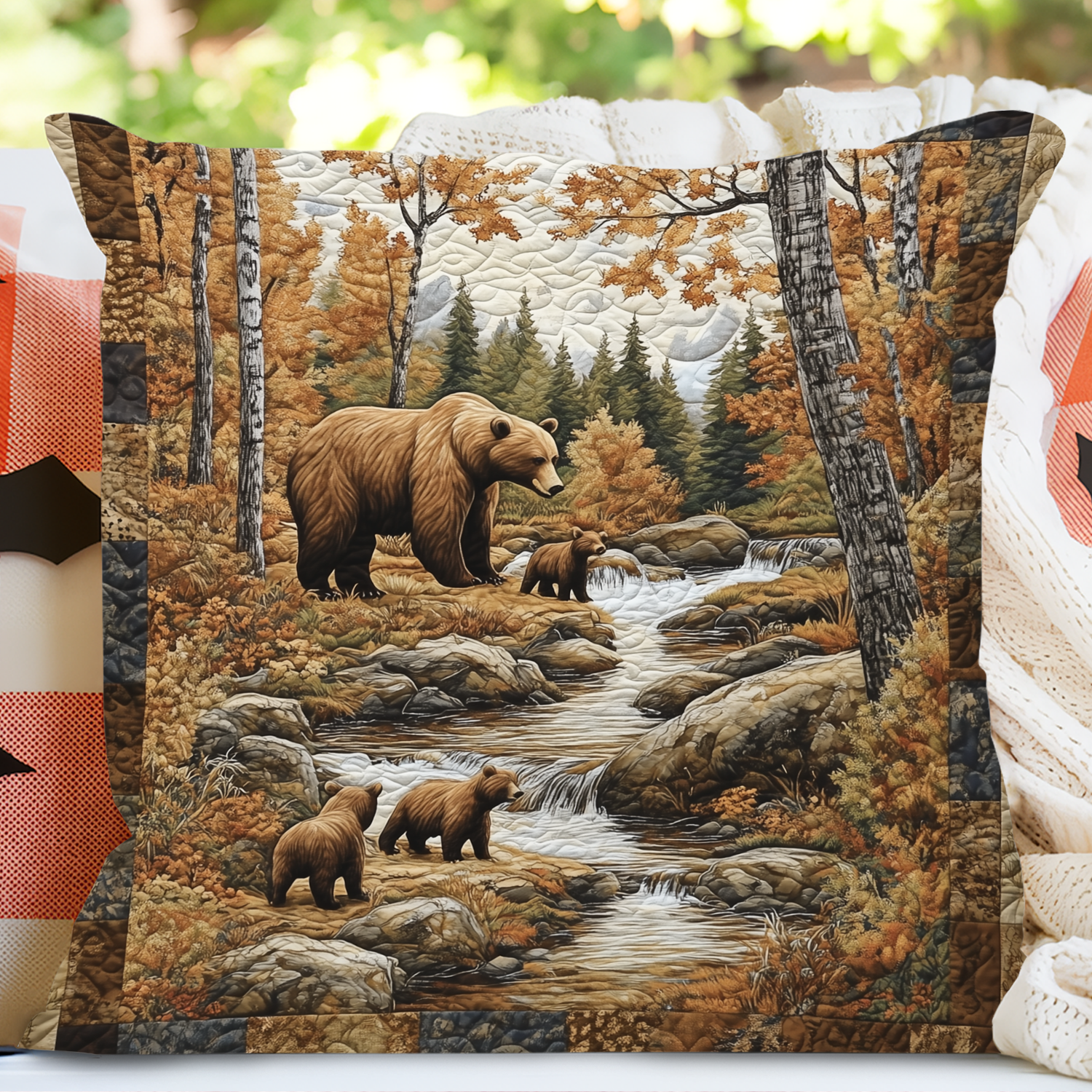 Untamed Wilderness Quilted Pillow Case Decorative Throw Pillow Case