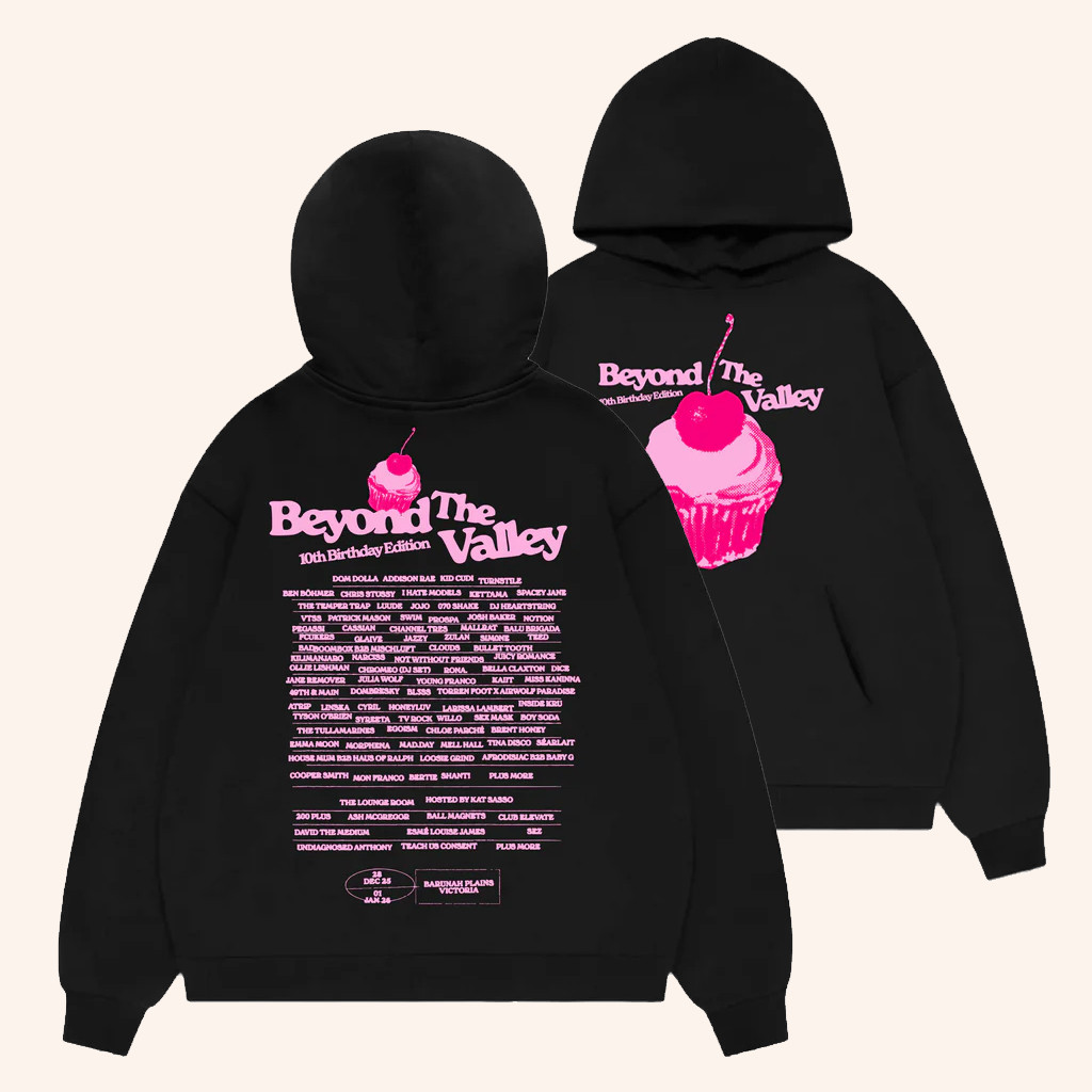 Untitled Group Merch Beyond The Valley 10th Birthday Cupcake Hoodie Gifts For Music Fans