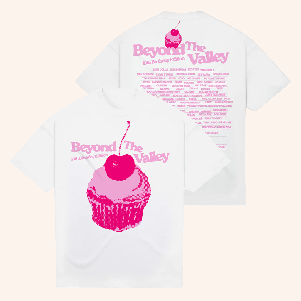 Untitled Group Merch Beyond The Valley 10th Birthday Cupcake T-Shirt White Gifts For Her