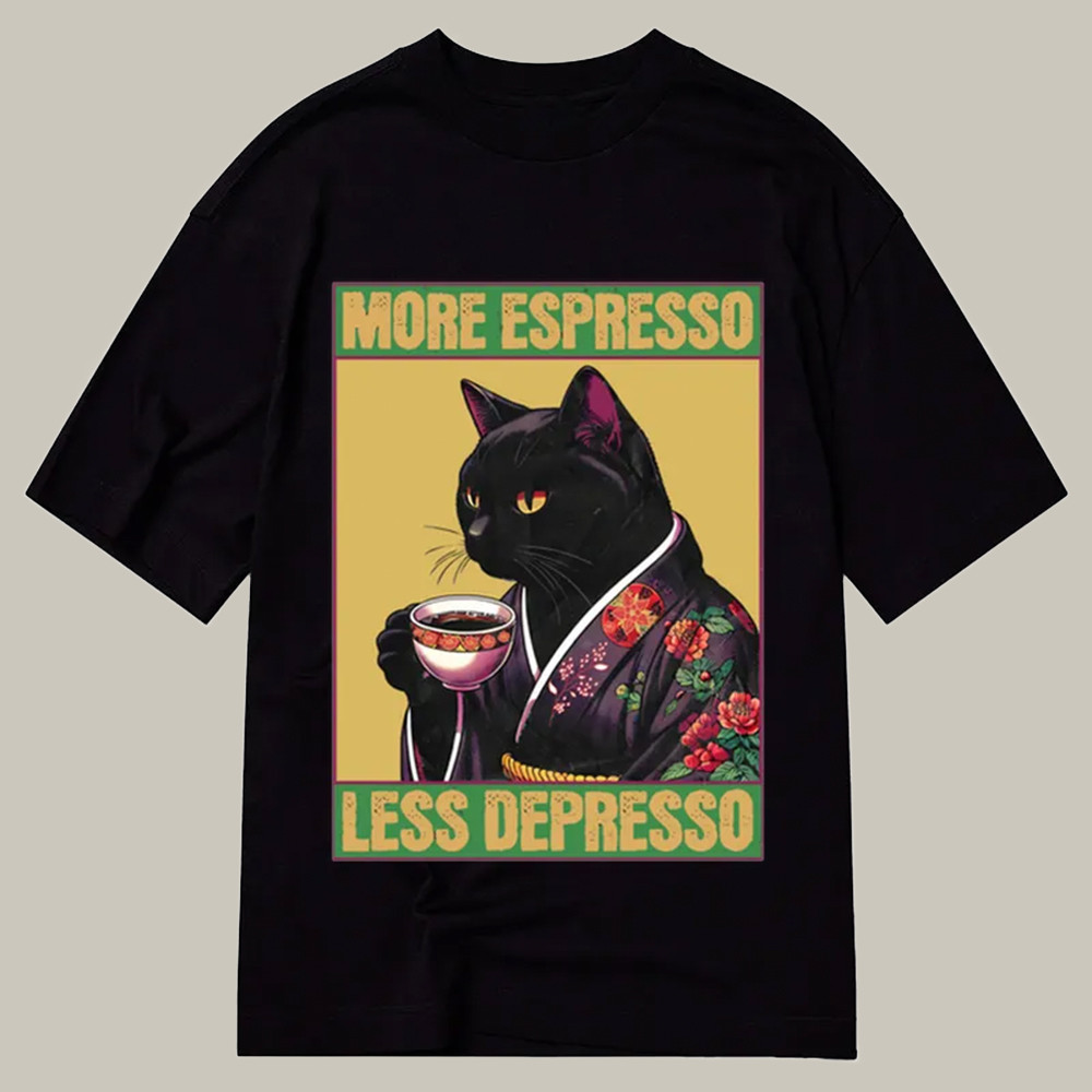 Up Caffeine Down Depression Classic Shirt Cool Graphic T-Shirts Funny Christmas Gifts