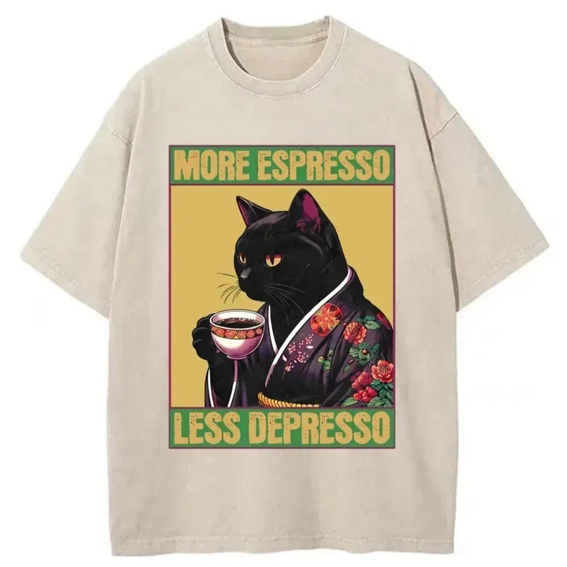 Up Caffeine Down Depression Washed T-Shirt Classic Graphic Fashion Tee Gifts For Sister