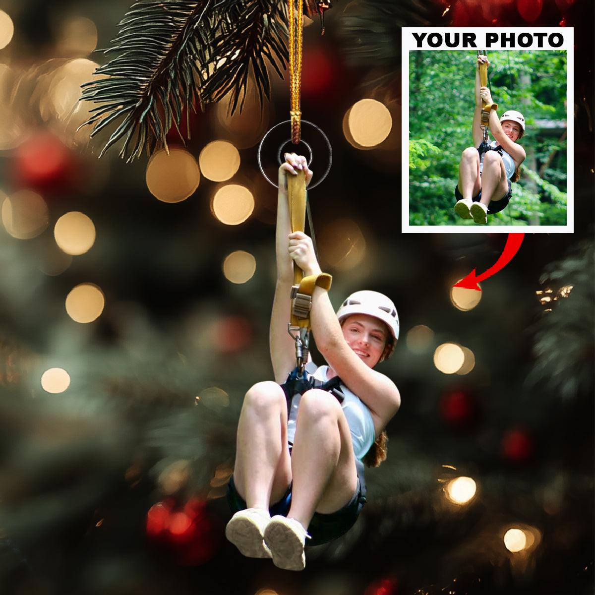 Up In The Sky Personalized Photo Mica Ornament Christmas Gift For Family Members
