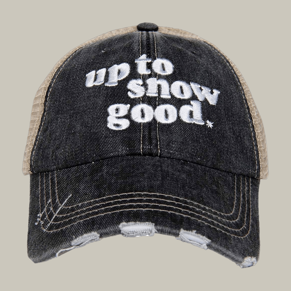 Up To Snow Good Trucker Hat Witty Sayings Katydid Cap Gift Ideas