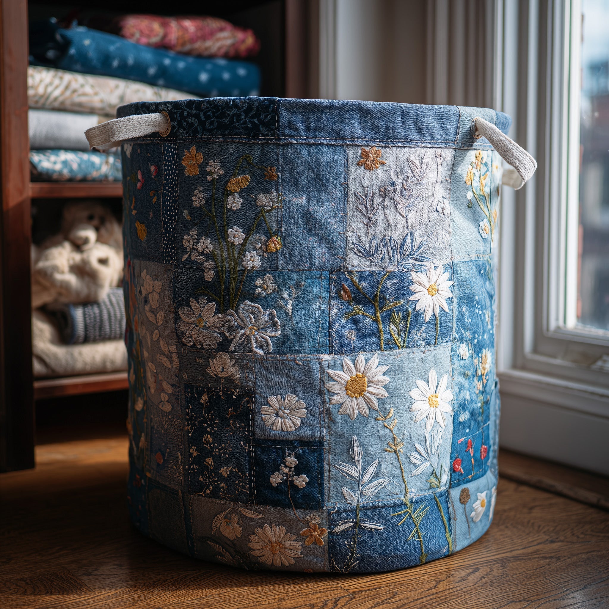 Upcycle Quilted Laundry Basket Gifts For Sunflower Lovers