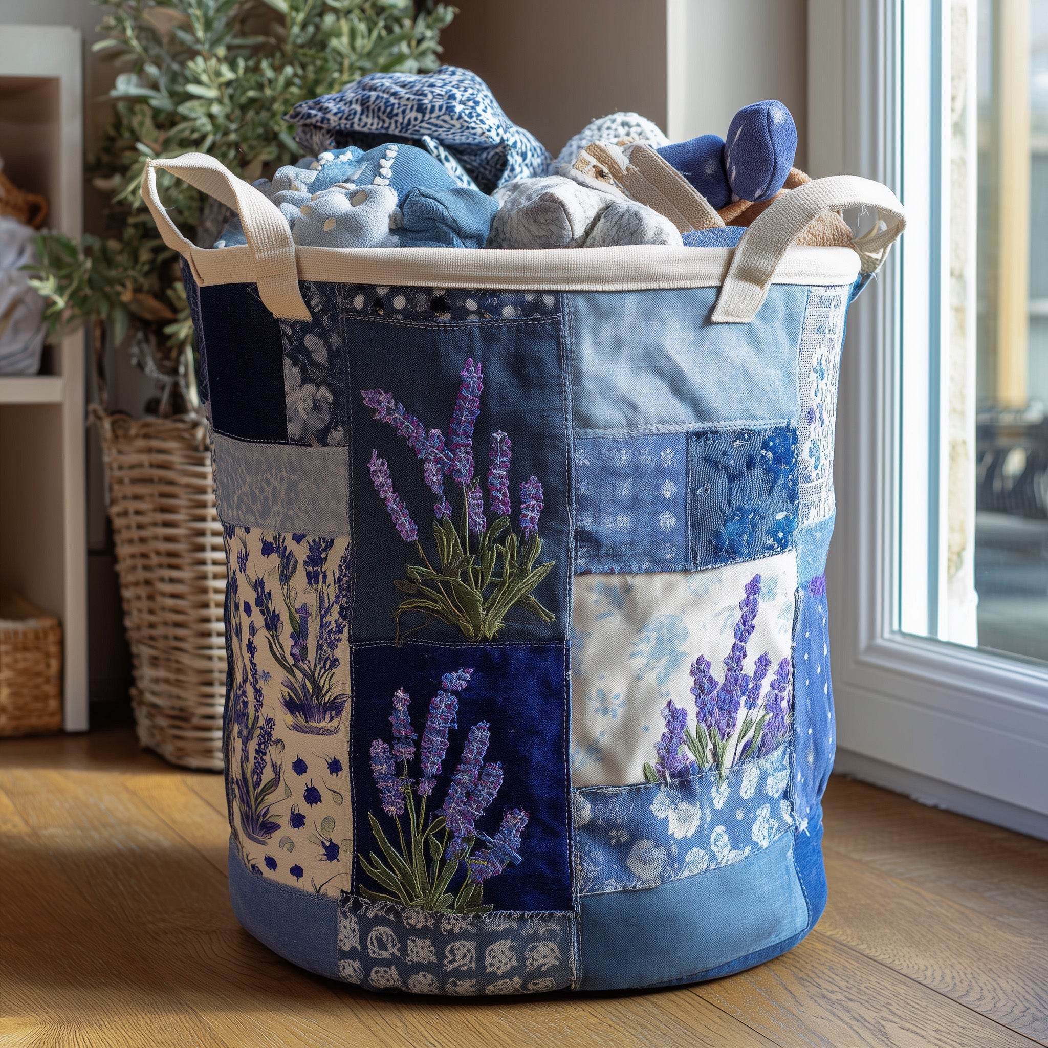 Upcycle Quilted Laundry Basket Sunflower Birthday Gifts