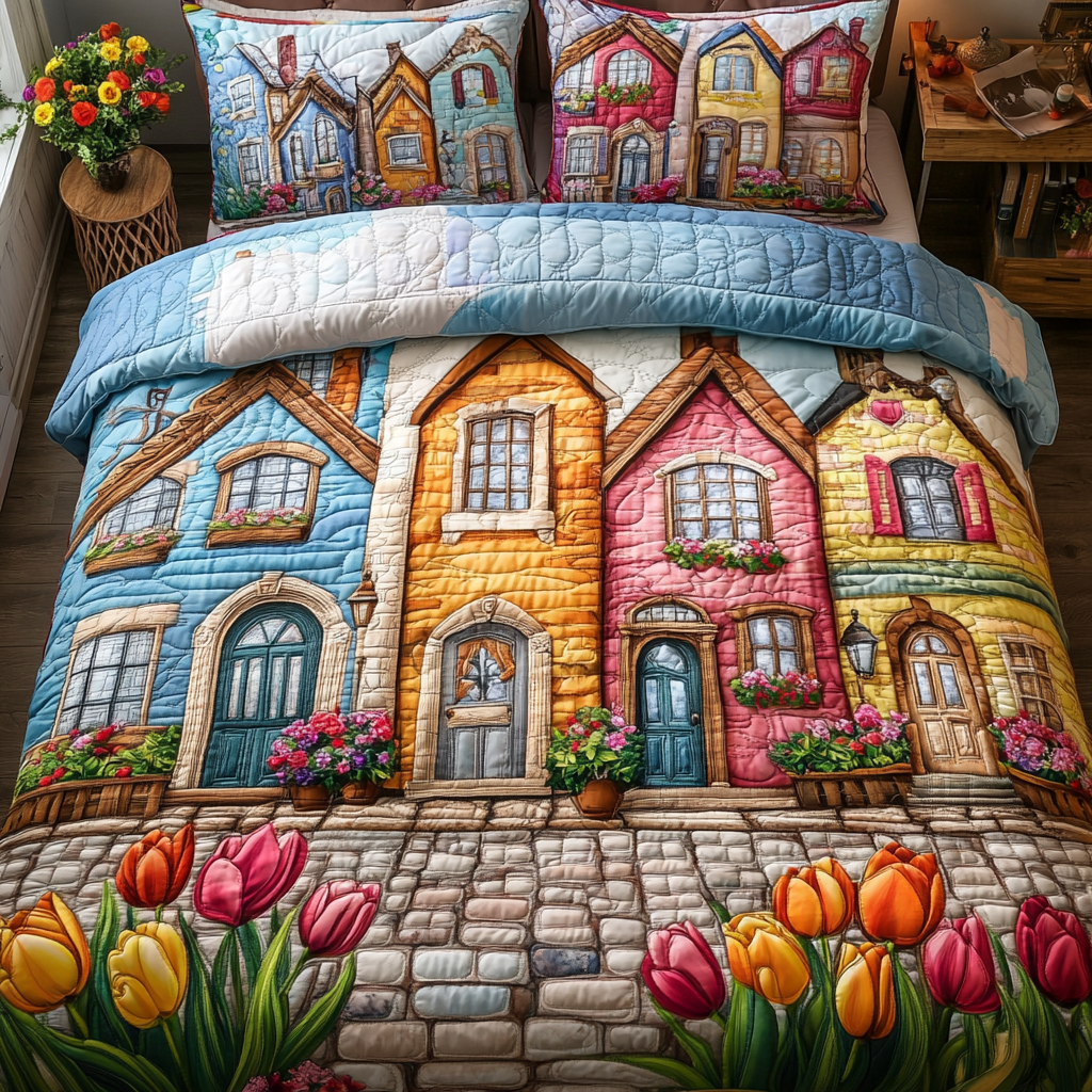 Urban Horizon Quilted Bedding Set Best Bed Sheet Set Christmas Presents For Your Family