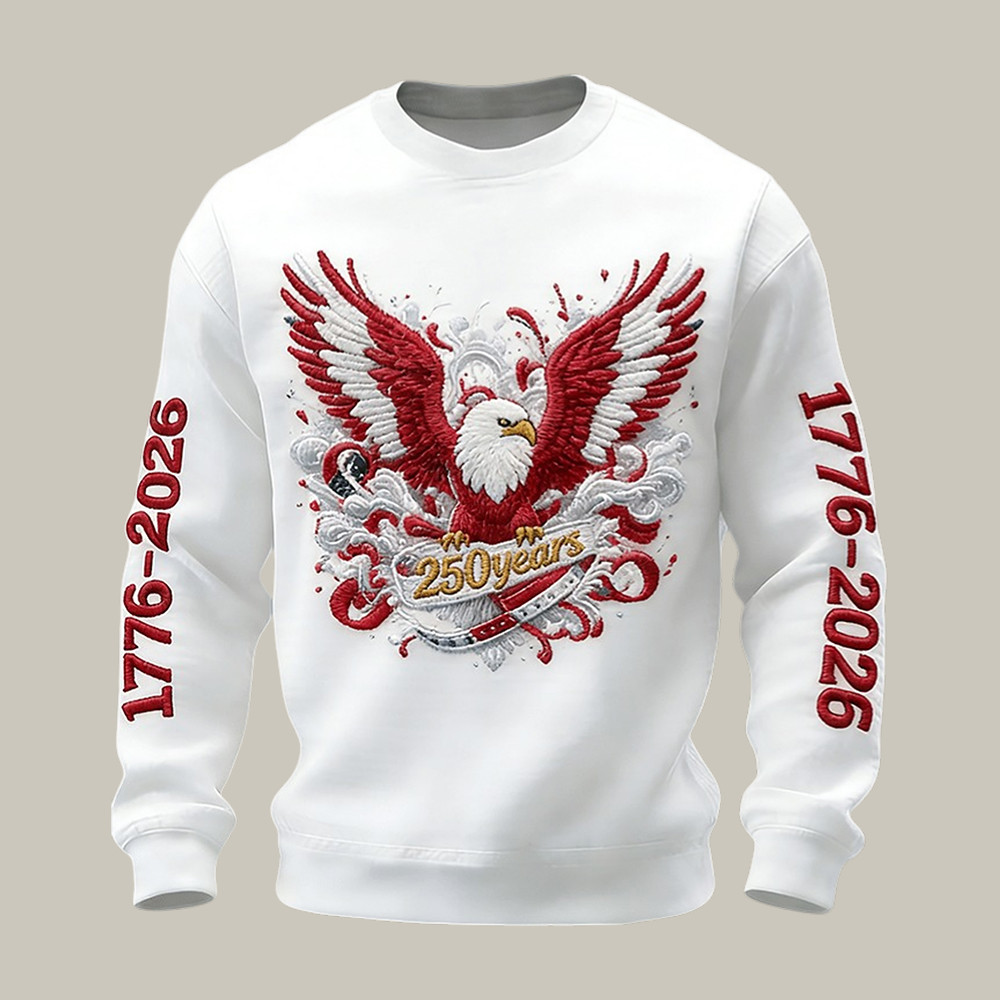 US 250 Years 1776 2026 Patriotic Eagle Long Sleeve Shirt 4th Of July Attire Cool Gift For Patriots