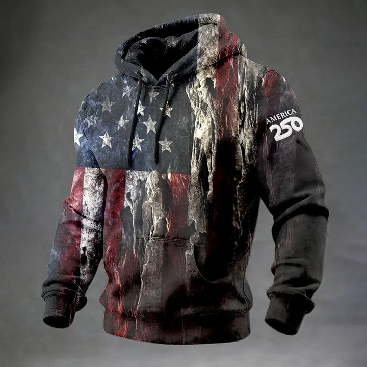 US 250 Years 1776 2026 Vintage Hoodie Fourth Of July Apparel Independence Day Gift