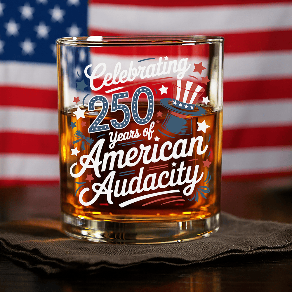 US 250 Years America 250th Anniversary Whiskey Glass Fourth Of July Glass Presents For Father