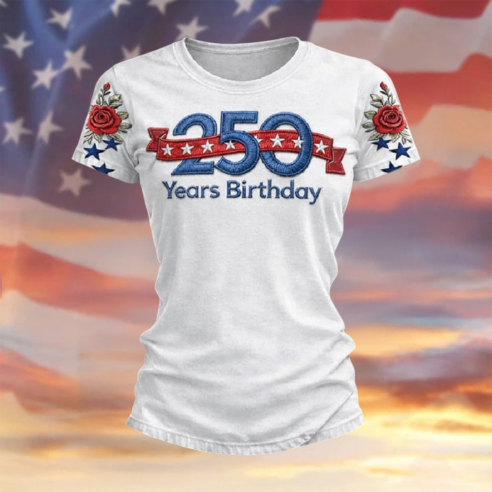 US 250 Years Of Birthday T-Shirt Independence Day 2026 Clothes Patriotic Gift Idea