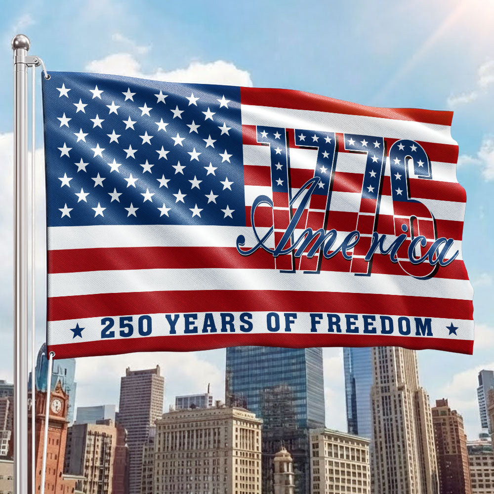 US 250 Years Of Freedom 1776 2026 American Flag Fourth Of July Flag Patriotic Home Decor