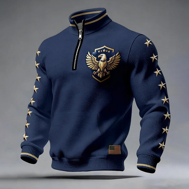 US 250 Years Of Freedom 1776 2026 Collar Zip Sweatshirt America's Birthday Apparel