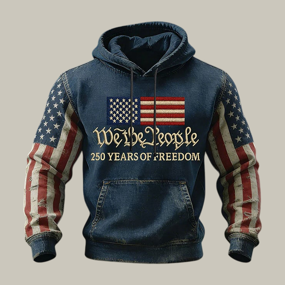 US 250 Years Of Freedom 1776 2026 Hoodie American Flag Apparel Present For Patriots