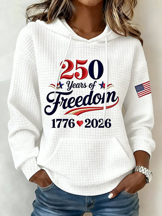 US 250 Years Of Freedom 1776 2026 Hoodie Fourth Of July Apparel Independence Day Merch
