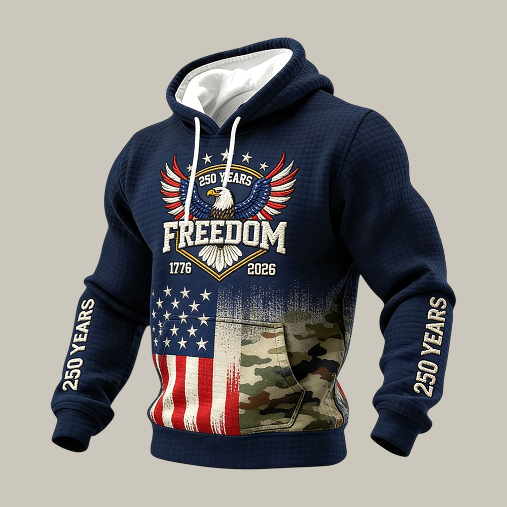 US 250 Years Of Freedom 1776 2026 Hoodie Patriotic Eagle 4th Of July Attire