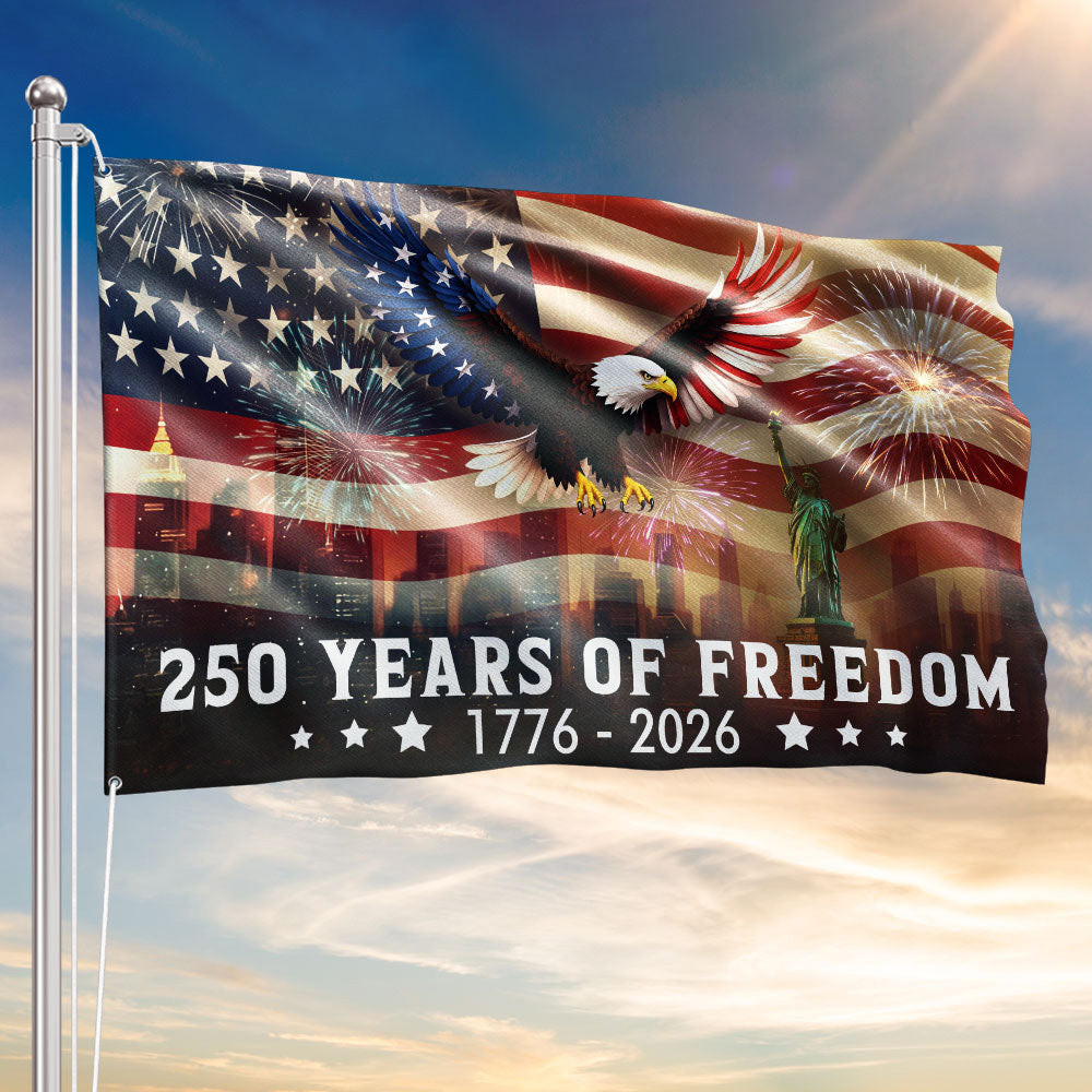 US 250 Years Of Freedom 1776 2026 Patriotic Eagle Flag Fourth Of July Flag Patriotic Present