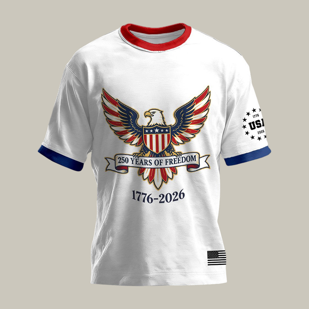 US 250 Years Of Freedom 1776 2026 T-Shirt 4th Of July Attire Gift For Him