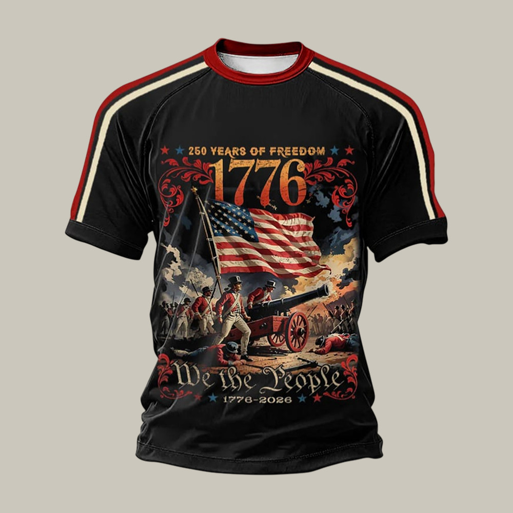 US 250 Years Of Freedom 1776 T-Shirt We The People Shirt Patriotic Men Gift