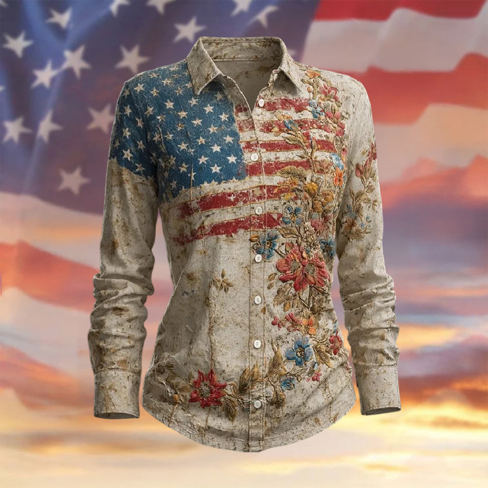 US 250 Years Of Freedom Button Up Long Sleeve Shirt 4Th Of July Clothing Line Gift Idea