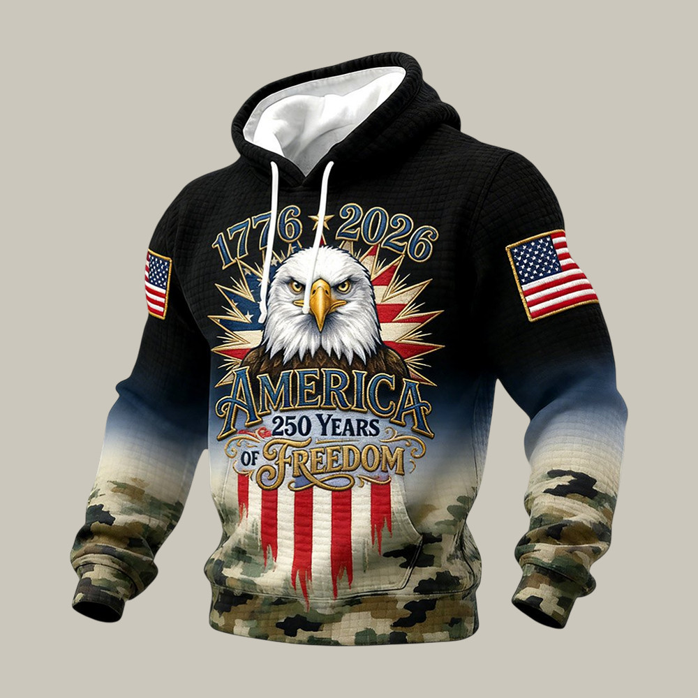 US 250 Years Of Freedom Commemorative Eagle Hoodie 1776 2026 Merch America's Birthday Gift
