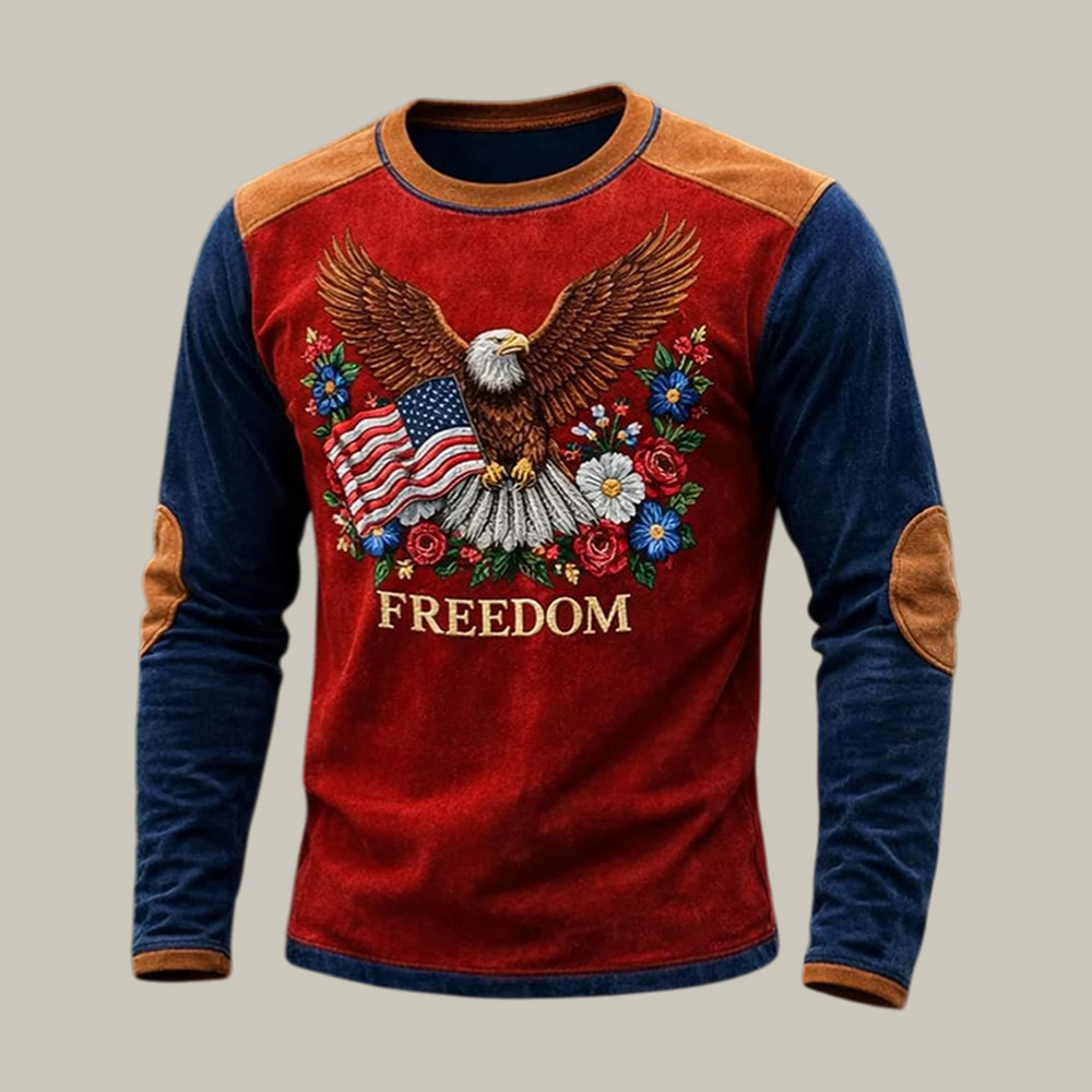 US 250 Years Of Freedom Patriotic Eagle Long Sleeve Shirt America's Birthday Apparel