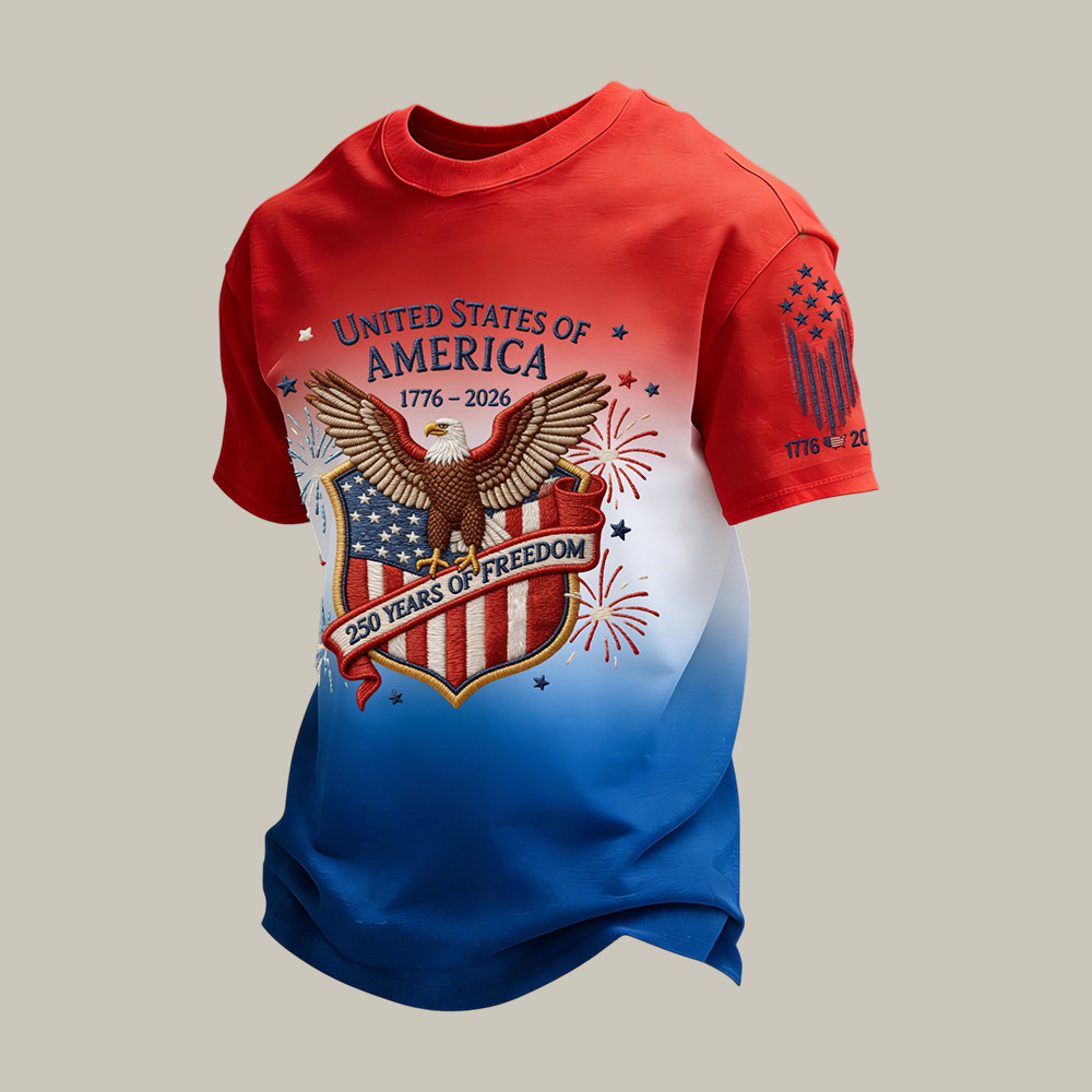 US 250 Years Of Freedom Patriotic Eagle T-Shirt America's Birthday Clothes