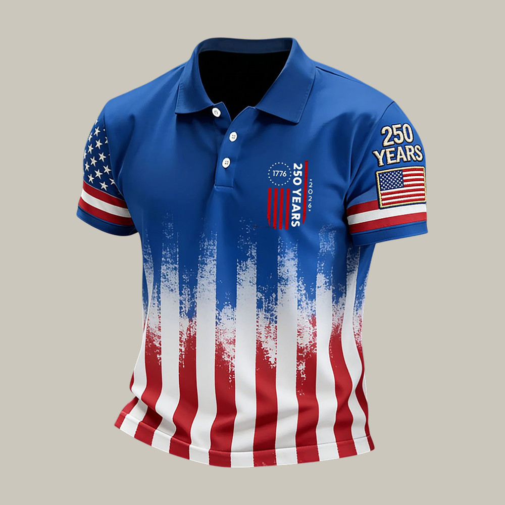 US 250 Years Of Freedom Polo Shirt 1776 2026 Merch Independence Day 2026 Gifts