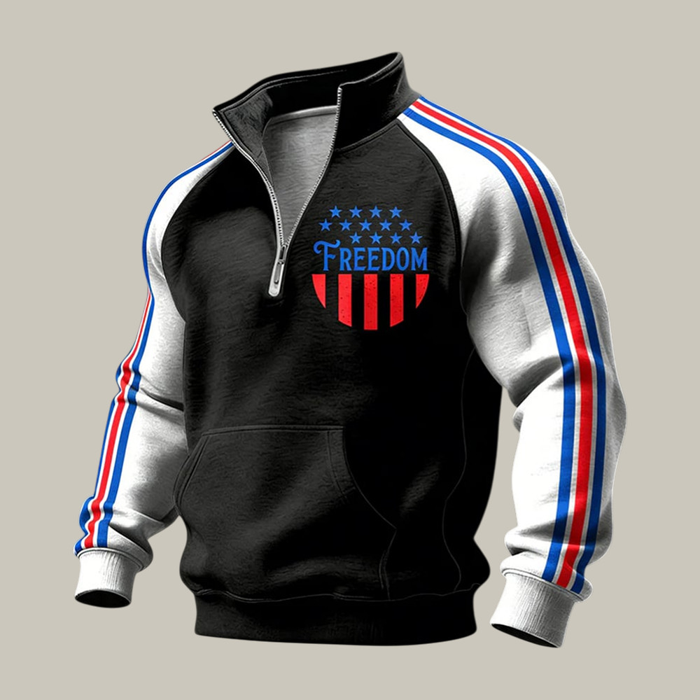 US 250 Years Of Freedom Quarter Zip Sweatshirt America's Birthday Apparel July 4 Present
