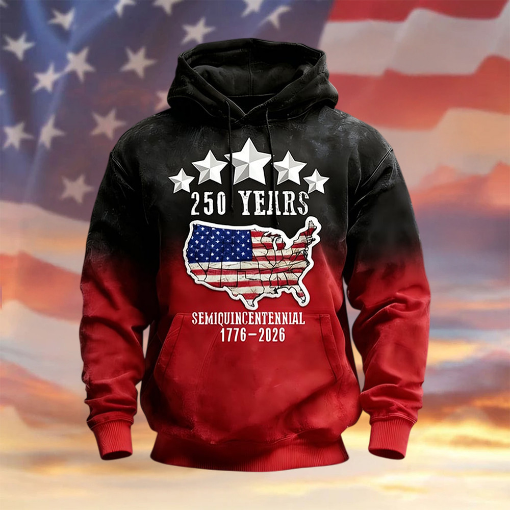 US 250 Years Semiquincentennial 1776 2026 Hoodie Fourth Of July Apparel Gift Idea