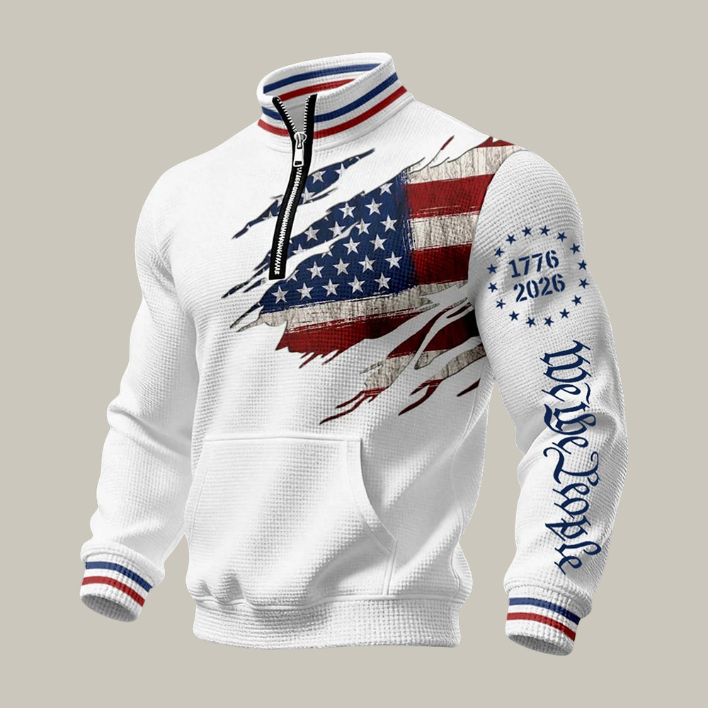 US 250th America Anniversary 1776 2026 Quarter Zip Sweatshirt July 4 Clothing Present For Dad