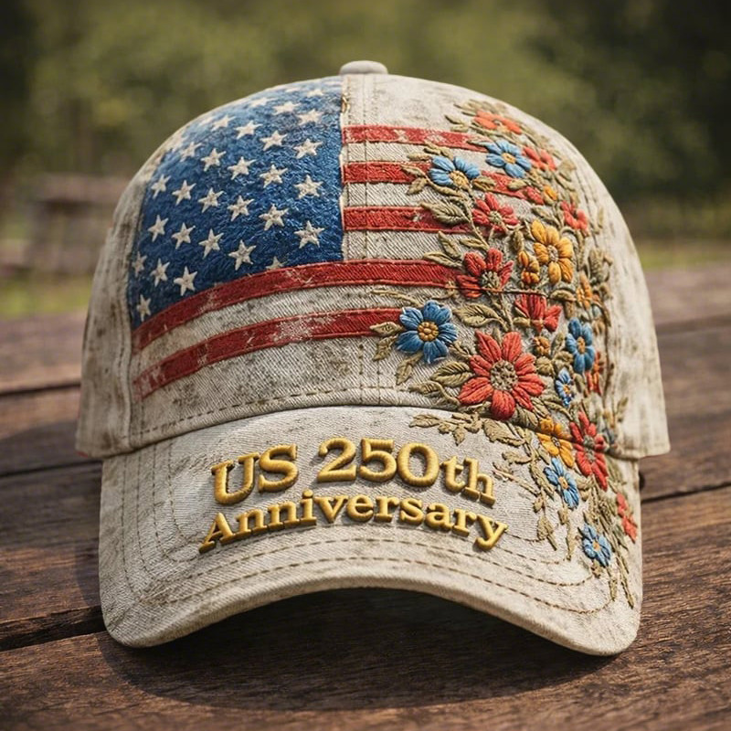 US 250Th Anniverasry Floral Hat Independence Day Baseball Cap July 4 Gifts