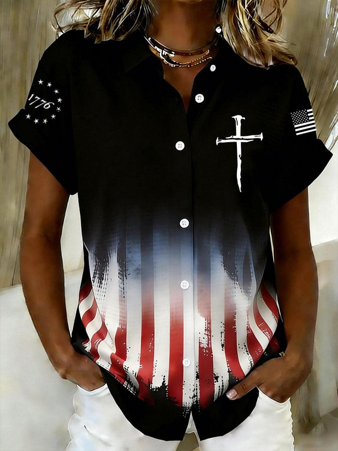 US 250Th Anniversary 1776 2026 Button Up Long Sleeve Faith Based Apparel 4th Of July Gift