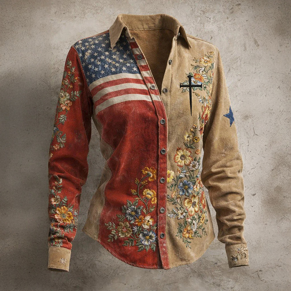 US 250th Anniversary 1776 2026 Button Up Long Sleeve Shirt Independence Day Apparel