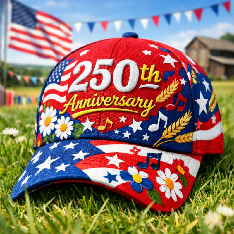 US 250Th Anniversary 1776 2026 Floral Hat Best 4Th Of July Merch Patriotic Gift Ideas