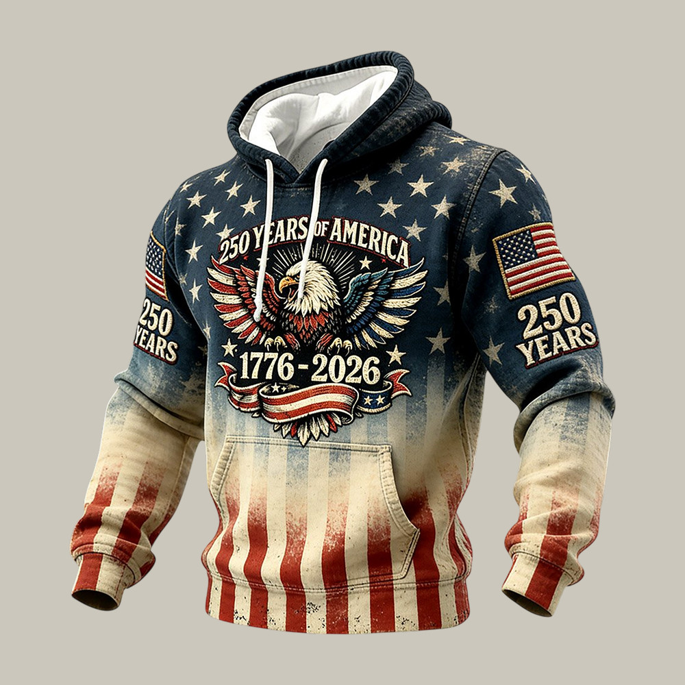 US 250Th Anniversary 1776 2026 Hoodie American Eagle Apparel Good Gift For Patriotic Men