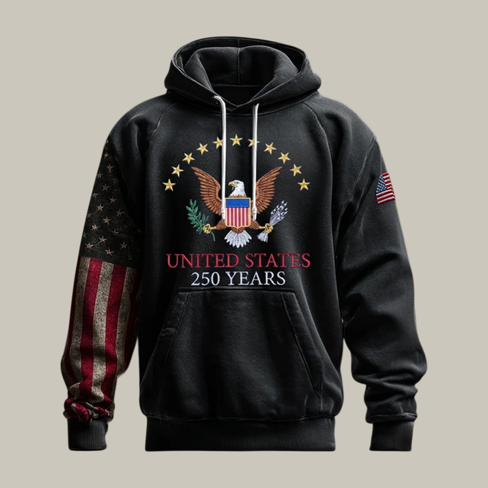 US 250th Anniversary 1776 2026 Hoodie American Eagle Apparel July 4 Gift For Him