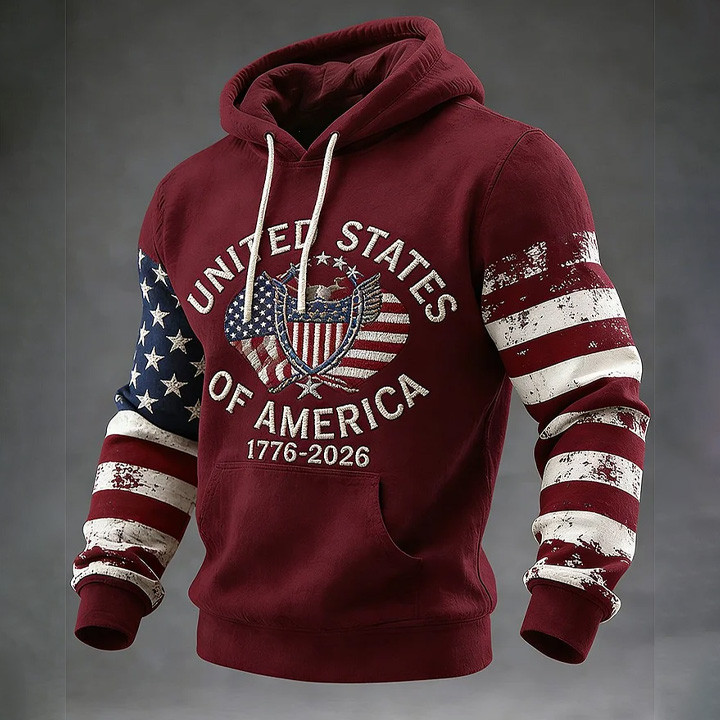 US 250th Anniversary 1776 2026 Hoodie America's Birthday Apparel 4th Of July Clothing